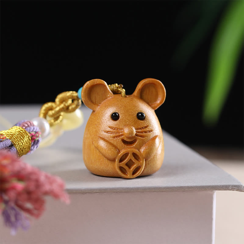 FREE Today: Healing and Calm Sandalwood 12 Chinese Zodiac Colorful Tassel Accessories Keychain