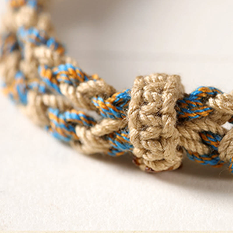 FREE Today: Wealth and Protection Handmade Tibetan Dzi Bead Braided String Bracelet