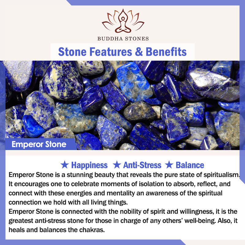 Buddha Stonesnatural Colorful Emperor Stone Lotus Pattern Anti-stress Bracelet