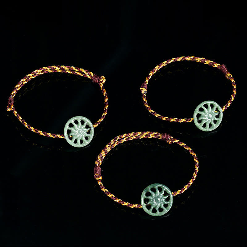 FREE Today: Prosperity and Abundance Jade Sun Braided Rope Bracelet