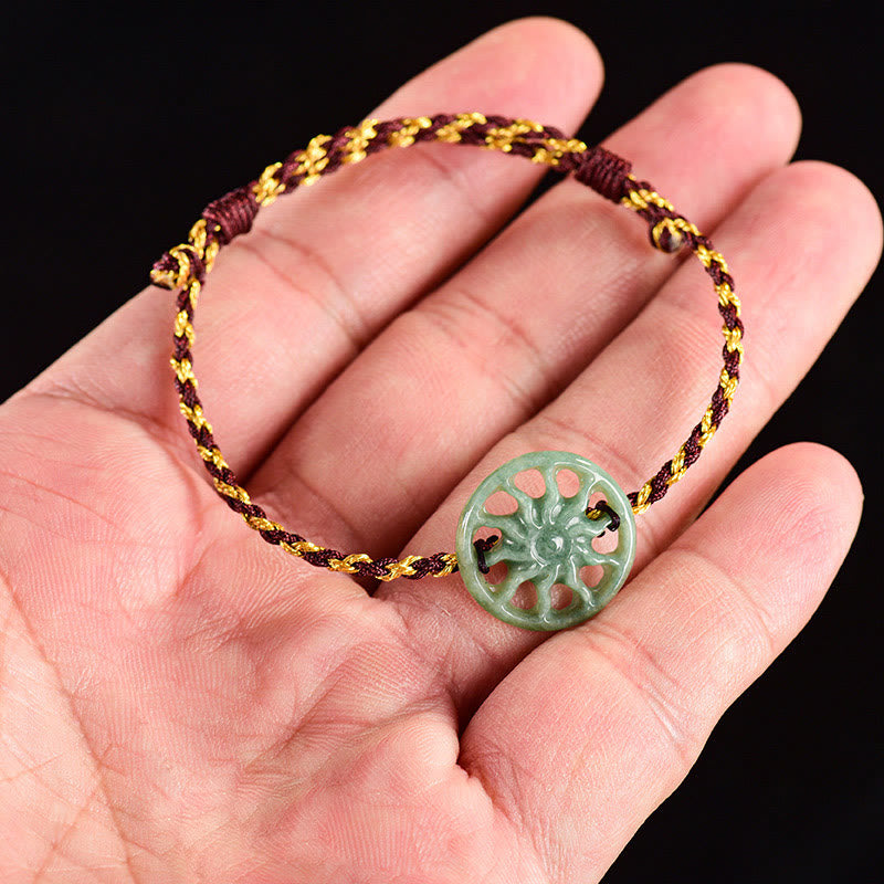 FREE Today: Prosperity and Abundance Jade Sun Braided Rope Bracelet