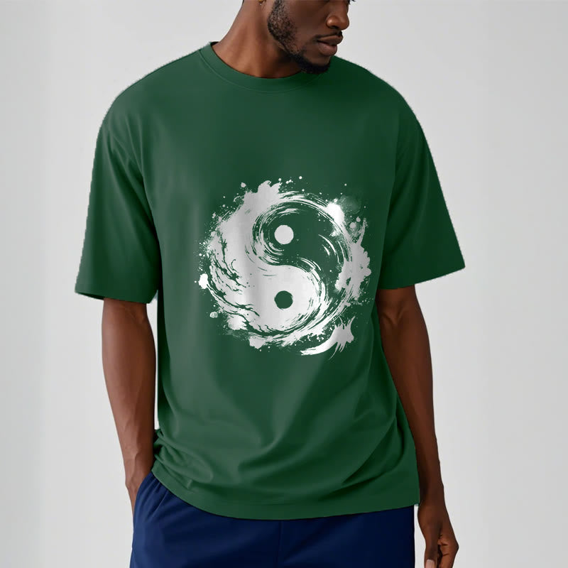 Buddha Stones Ink Yin Yang Pattern Balance Design Tee T-shirt