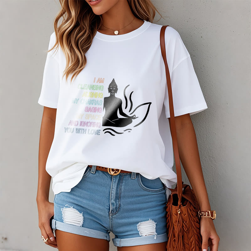 Buddha Stones Buddha Lotus Flower Meditation Design Tee T-shirt