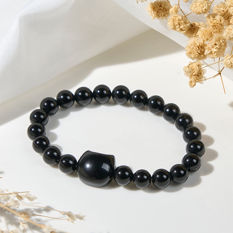 FREE Today: Protection and Fortune Handmade Save A Cat Black Onyx Bracelet