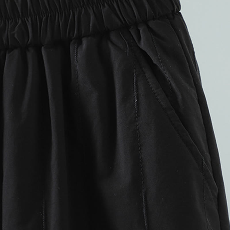 Buddha Stones Winter Plain Women's Harem Cotton Ankle-Length Pants With Pockets