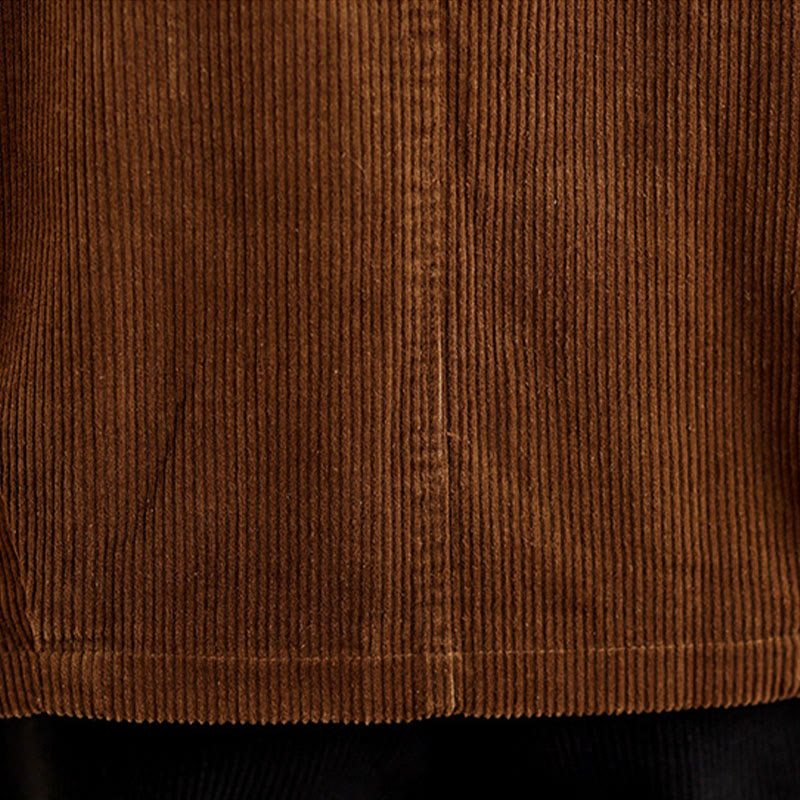 Buddha Stones Sleeveless Buttons Women's Cotton Vest Corduroy Waistcoat With Pockets