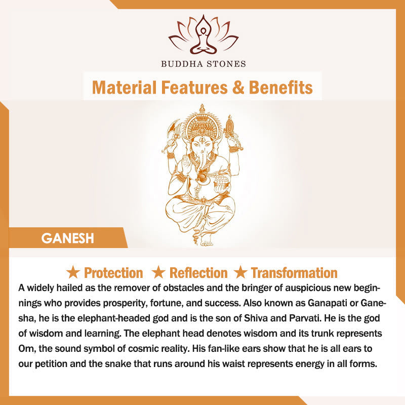Buddha Stones Ganesh Elephant Stainless Steel Protection Necklace Pendant