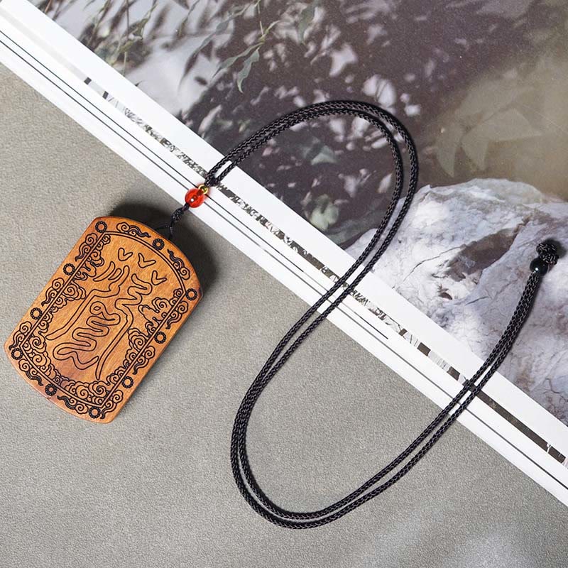 FREE Today: Protection and Luck Lightning Struck Jujube Wood Dragon Yin Yang Bagua Necklace Pendant