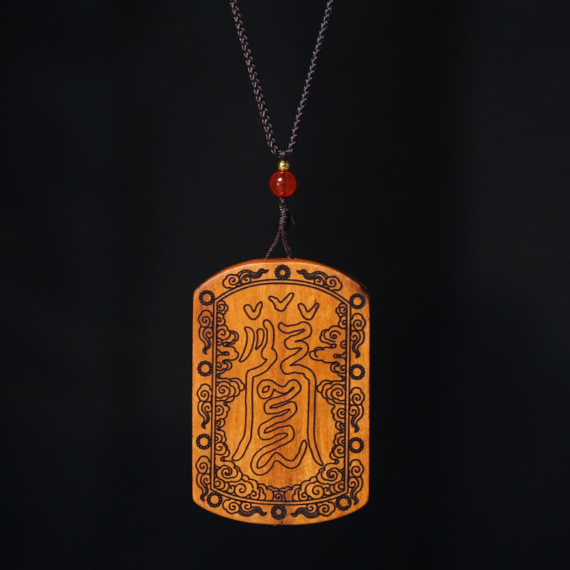 FREE Today: Protection and Luck Lightning Struck Jujube Wood Dragon Yin Yang Bagua Necklace Pendant