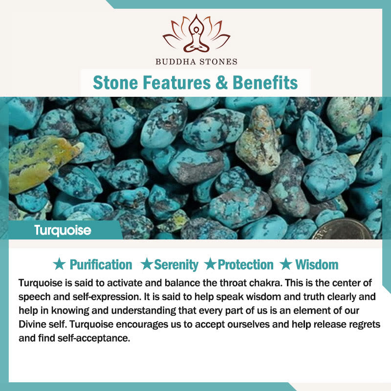 Buddha Stones Ebony Wood Turquoise Cylinder Peace Necklace Pendant