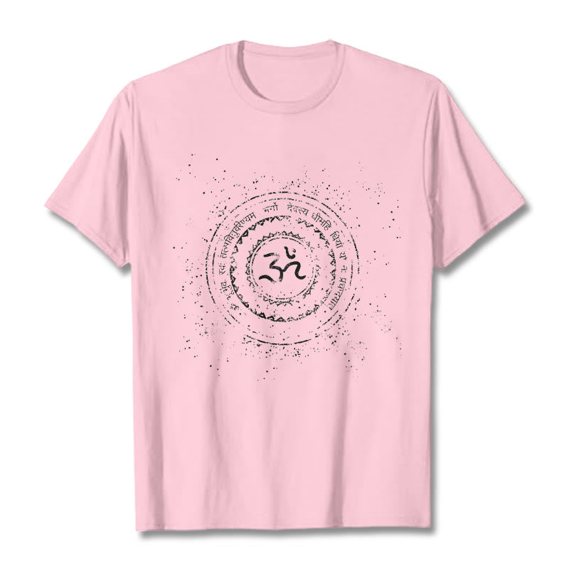 Buddha Stones Mandala Om Symbol Mantra Pattern Tee Cotton T-shirt