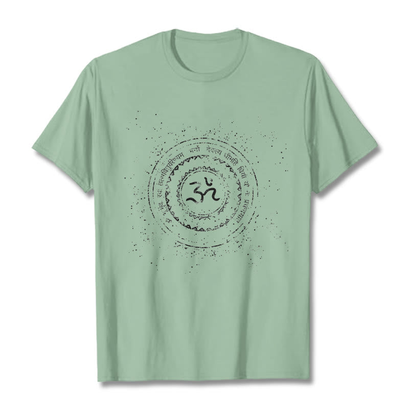 Buddha Stones Mandala Om Symbol Mantra Pattern Tee Cotton T-shirt