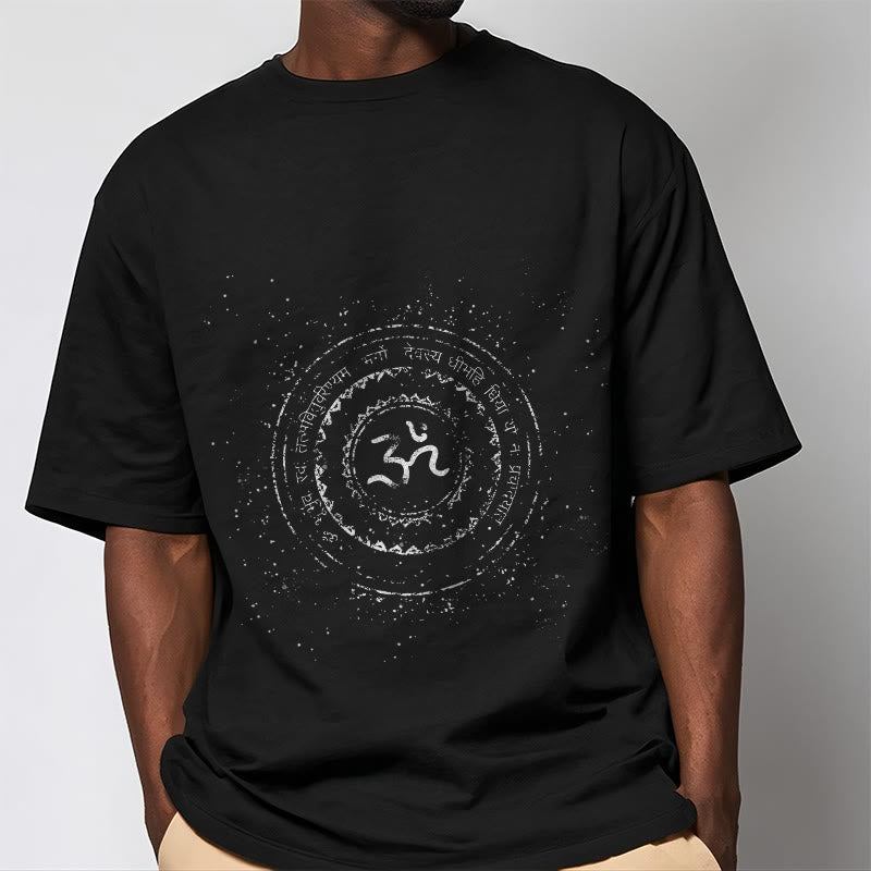 Buddha Stones Mandala Om Symbol Mantra Pattern Tee Cotton T-shirt