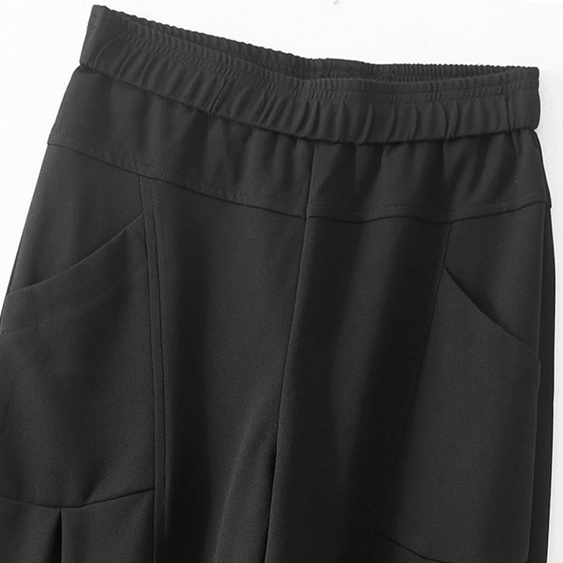 Buddha Stones Women's Casual Vintage Patchwork High Waist Design Thermal Pants With Pockets