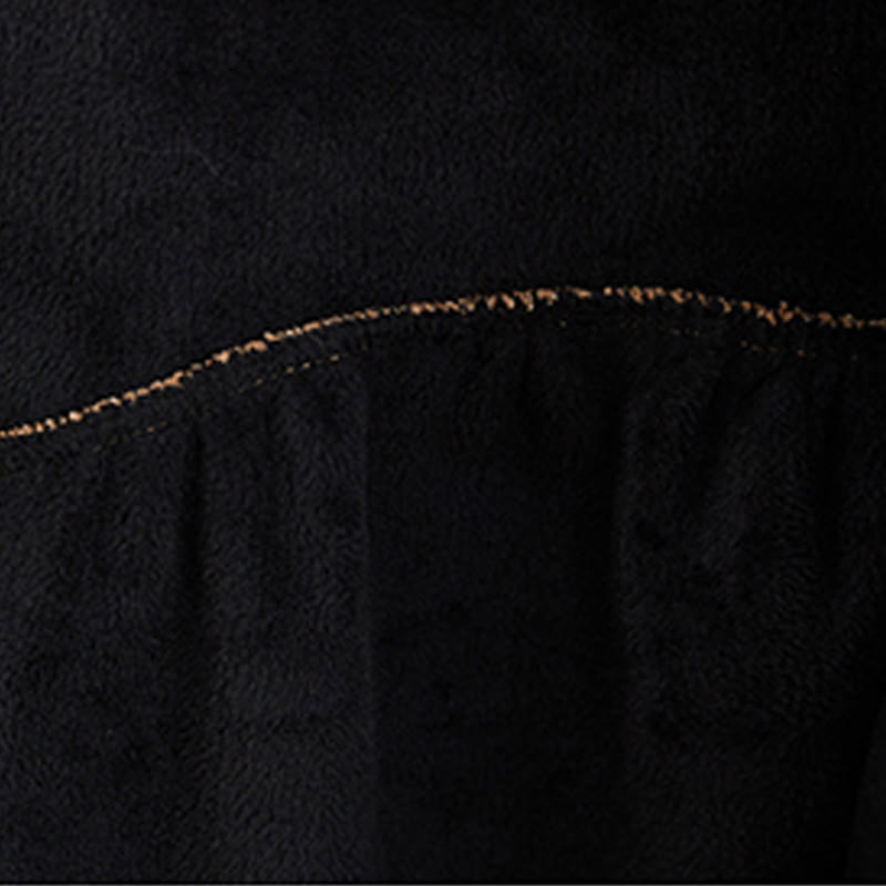 Buddha Stones Plain Buttons Long Sleeve Women's Cotton Corduroy Fleece-Lined Coat With Pockets