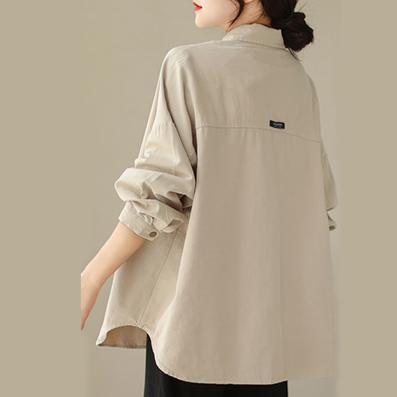 Buddha Stones Casual Solid Color Women's Long Sleeve Jacket With Pockets