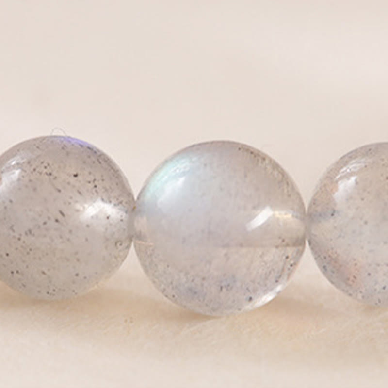 Buddha Stones Natural Moonstone Lotus Love Charming Bracelet