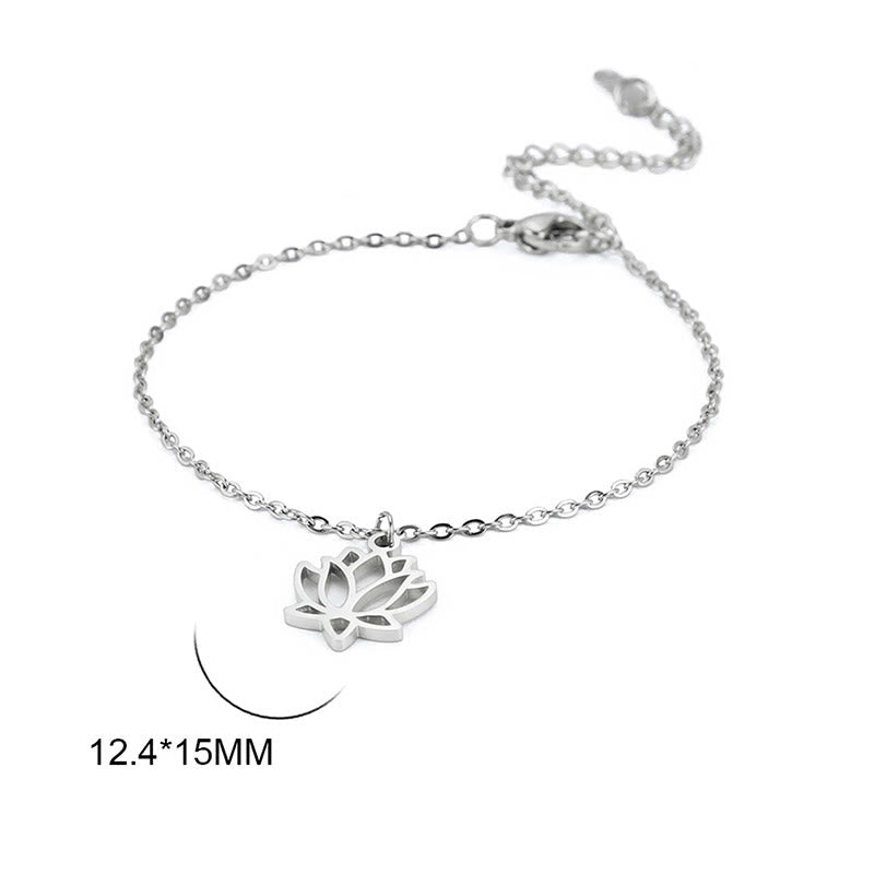 FREE Today: Enlightenment and Balance Lotus Pattern Titanium Steel Bracelet
