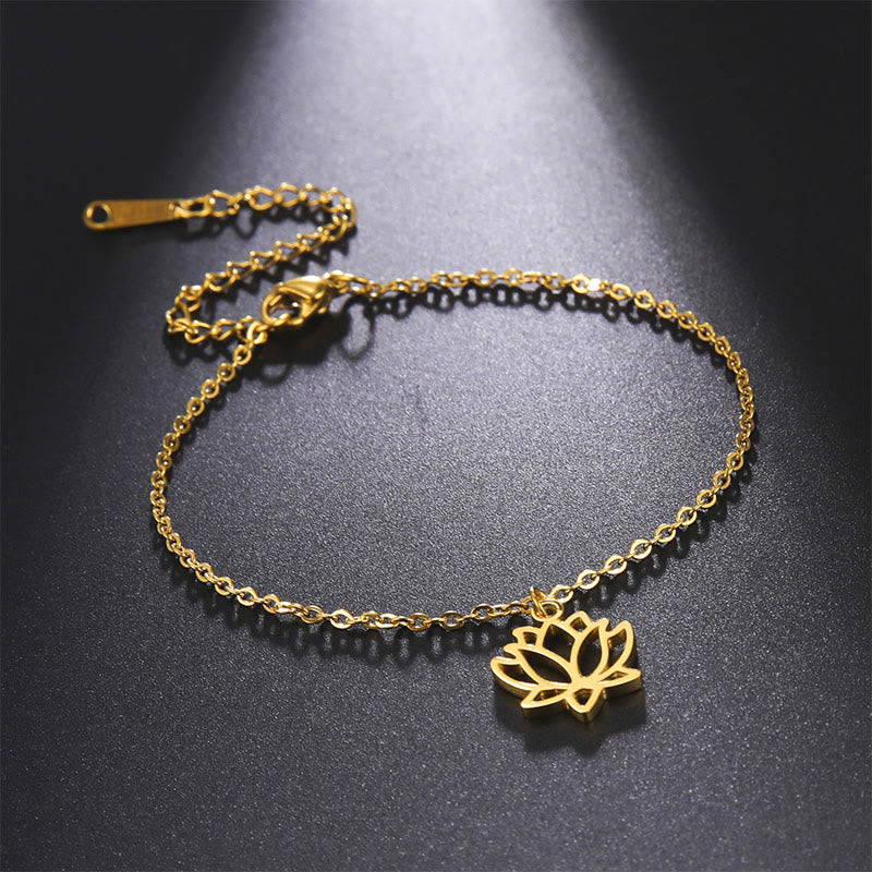 FREE Today: Enlightenment and Balance Lotus Pattern Titanium Steel Bracelet