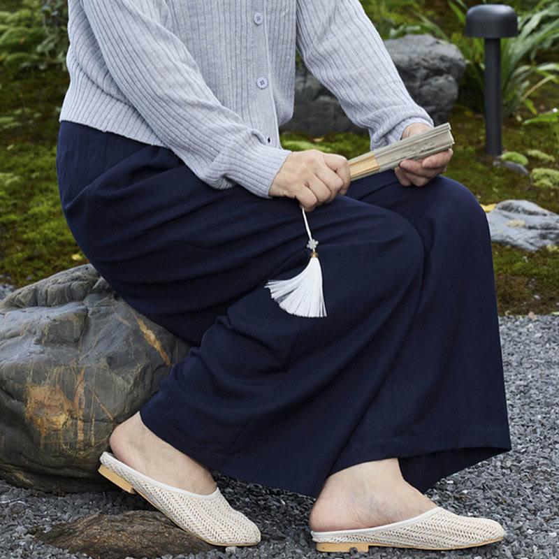 Buddha Stones Plain Ankle-Length Women's Pants With Pockets For Older Adults