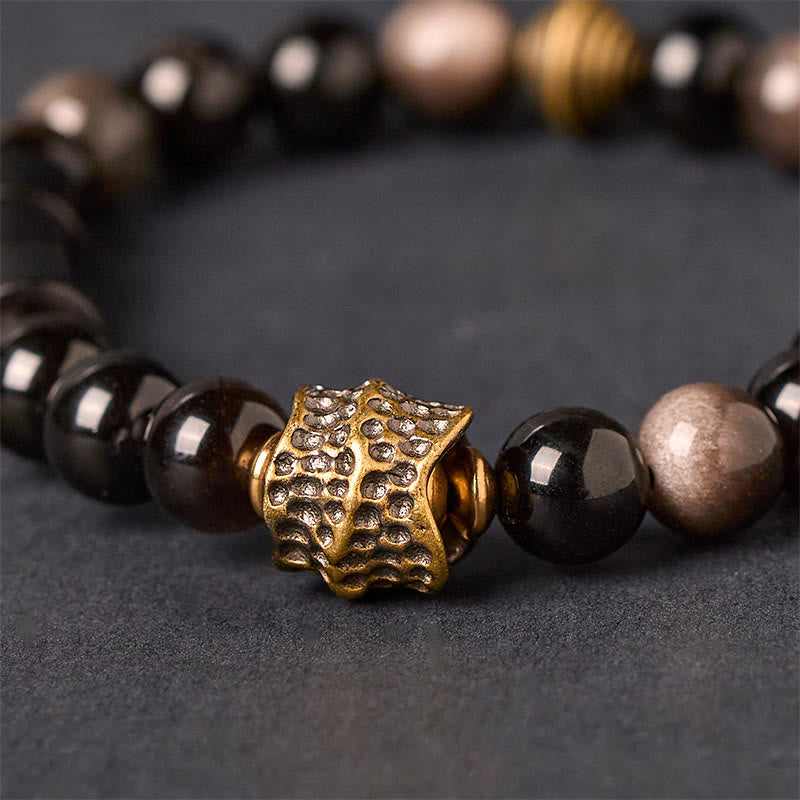 FREE Today: Protection and Communication Silver Sheen Obsidian Ebony Bracelet