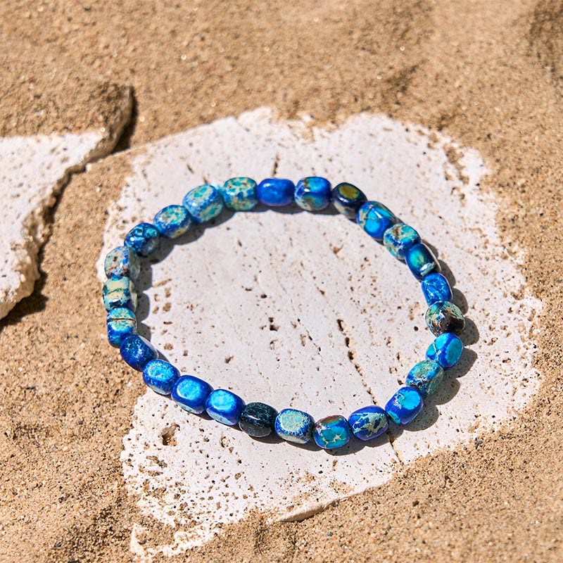 FREE Today: Anti-stress and Happiness Natural Colorful Emperor Stone Oval Square Beads Bracelet