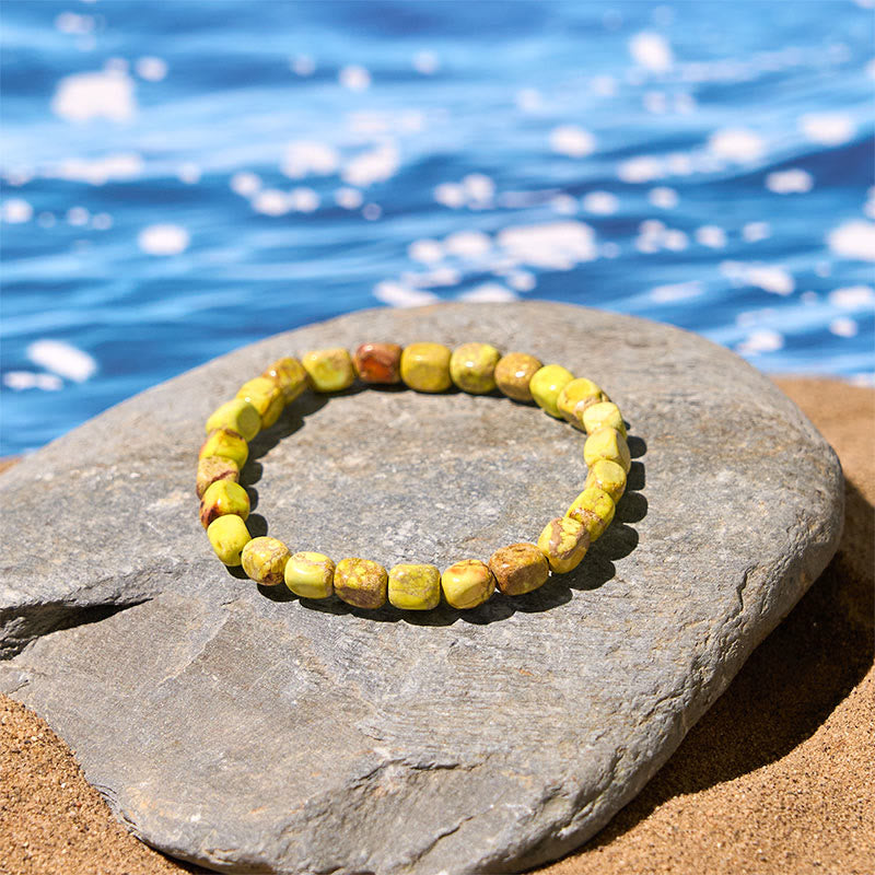 FREE Today: Anti-stress and Happiness Natural Colorful Emperor Stone Oval Square Beads Bracelet