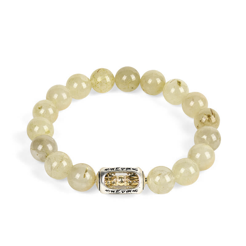 Buddha Stones Natural Citrine Om Mani Padme Hum Prosperity Bracelet