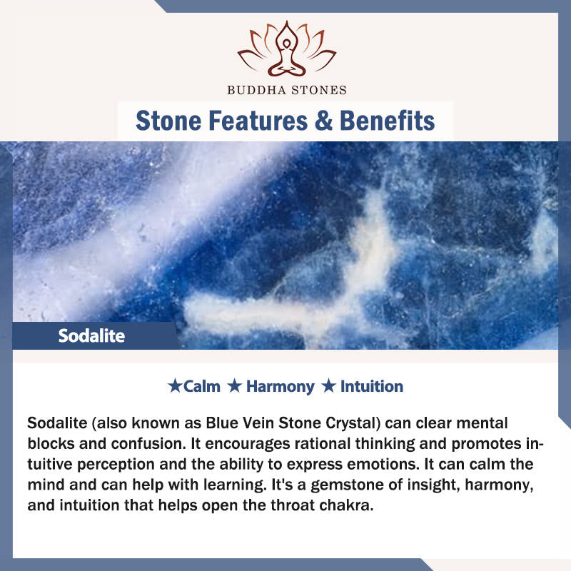 Buddha Stones 925 Sterling Silver Lotus Design Natural Sodalite Positive Beads Harmony Bracelet