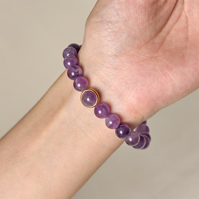 FREE Today: Balance and Relieves Stress Natural Amethyst Beads Buckle Bracelet