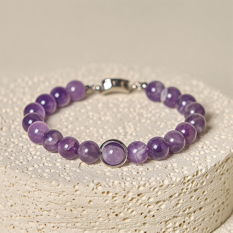 FREE Today: Balance and Relieves Stress Natural Amethyst Beads Buckle Bracelet