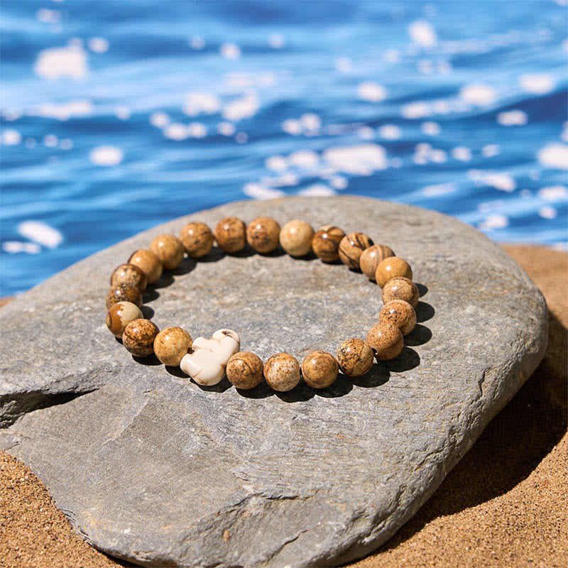 Buddha Stones Natural Various Stones Elephant Spiritual Strength Bracelet