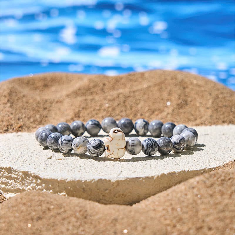 Buddha Stones Natural Various Stones Elephant Spiritual Strength Bracelet