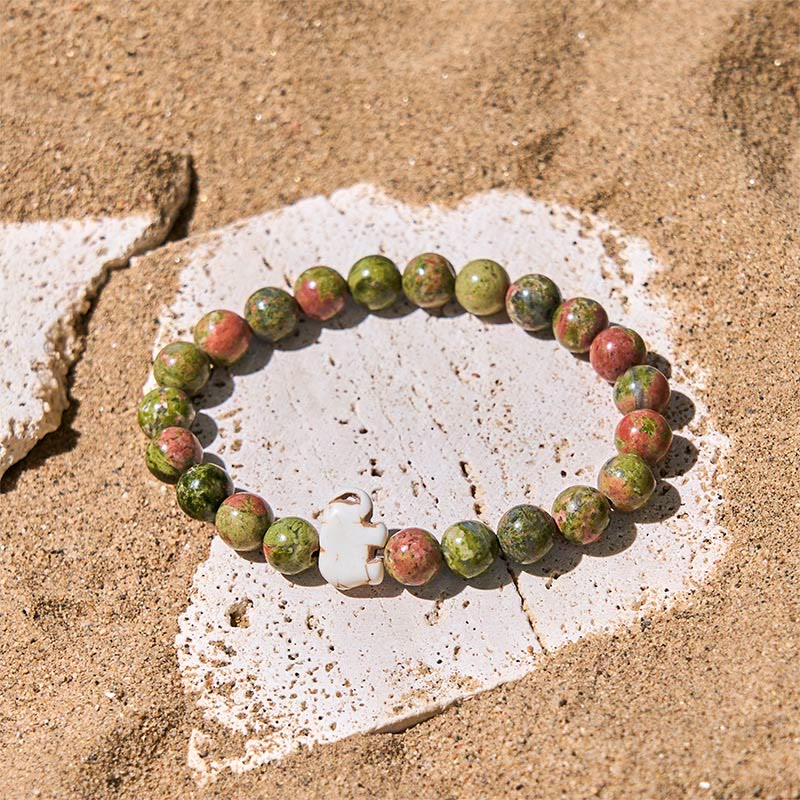 Buddha Stones Natural Various Stones Elephant Spiritual Strength Bracelet
