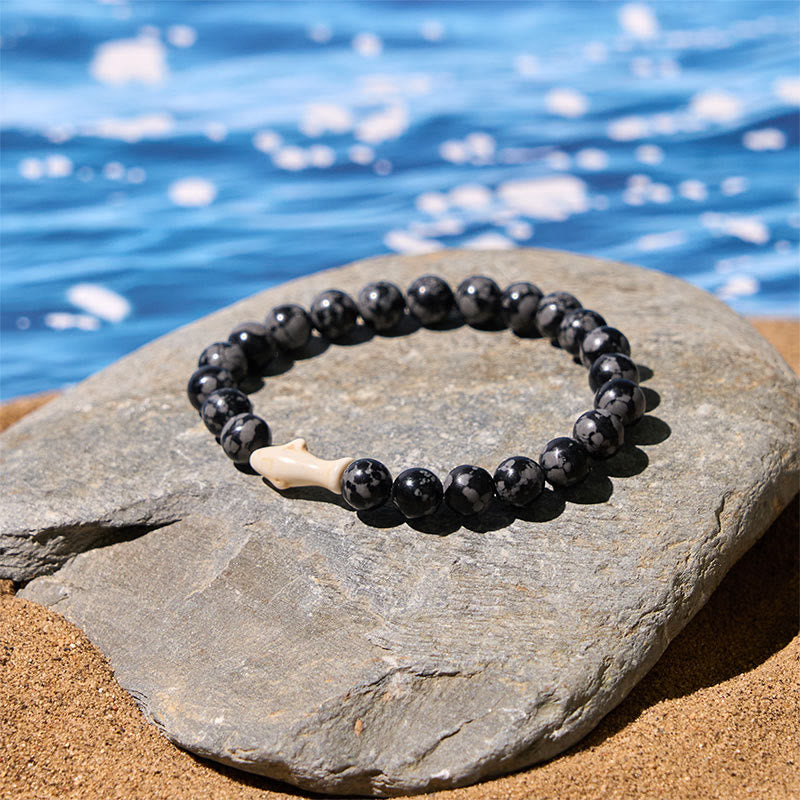 FREE Today: Positivity and Wisdom Natural Agate Stone Shark Bracelet