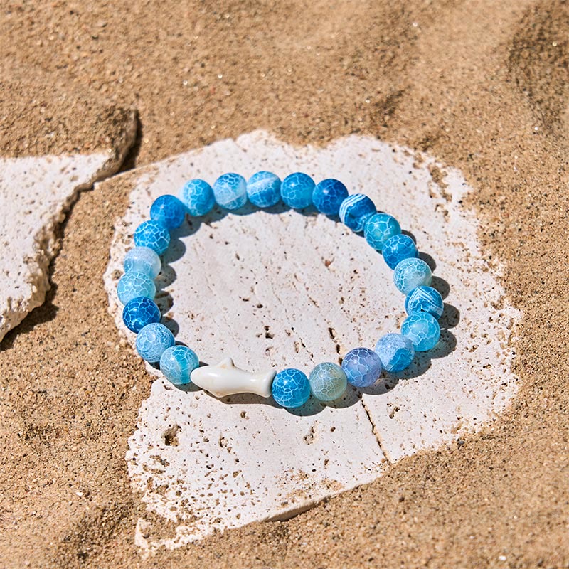 FREE Today: Positivity and Wisdom Natural Agate Stone Shark Bracelet