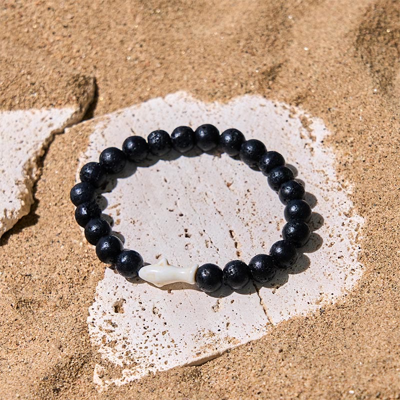 FREE Today: Positivity and Wisdom Natural Agate Stone Shark Bracelet
