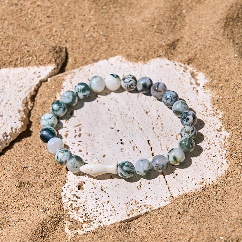 FREE Today: Positivity and Wisdom Natural Agate Stone Shark Bracelet