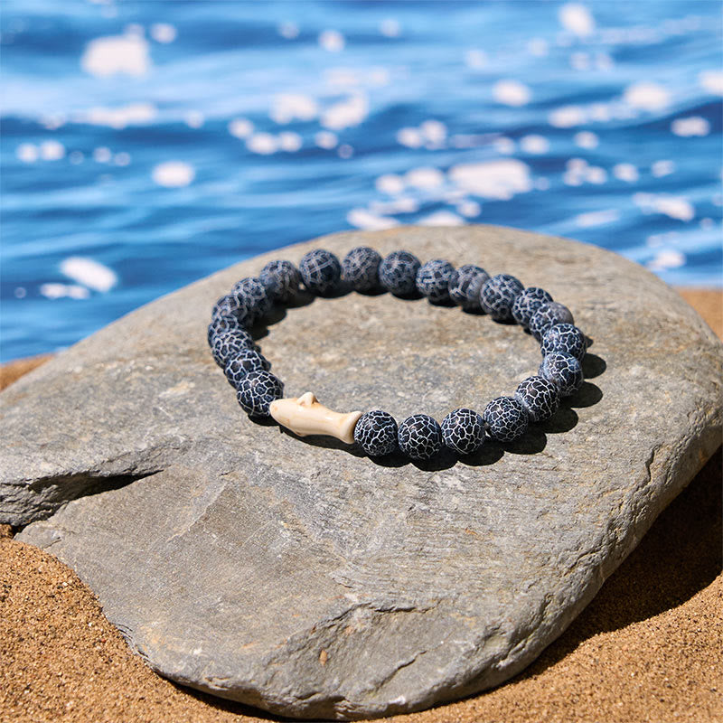 FREE Today: Positivity and Wisdom Natural Agate Stone Shark Bracelet