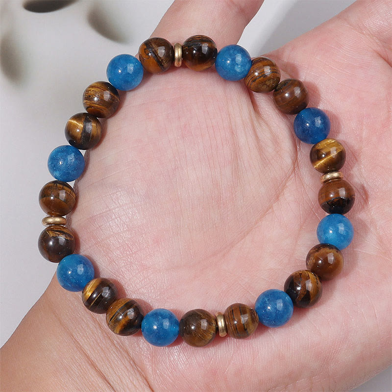 Buddha Stones Apatite Tiger Eye Spacer Beads Motivation Bracelet