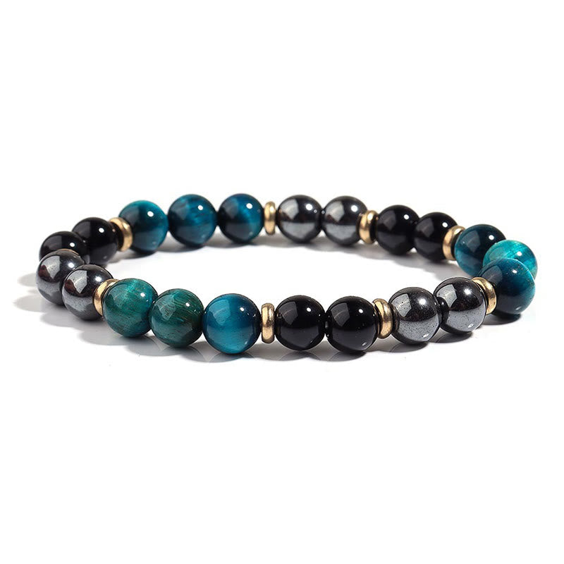 Buddha Stones Natural Blue Tiger Eye Beads Balance Bracelet