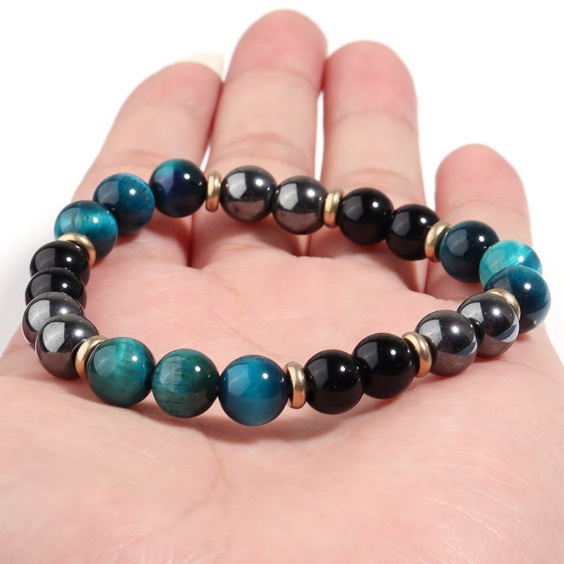 Buddha Stones Natural Blue Tiger Eye Beads Balance Bracelet