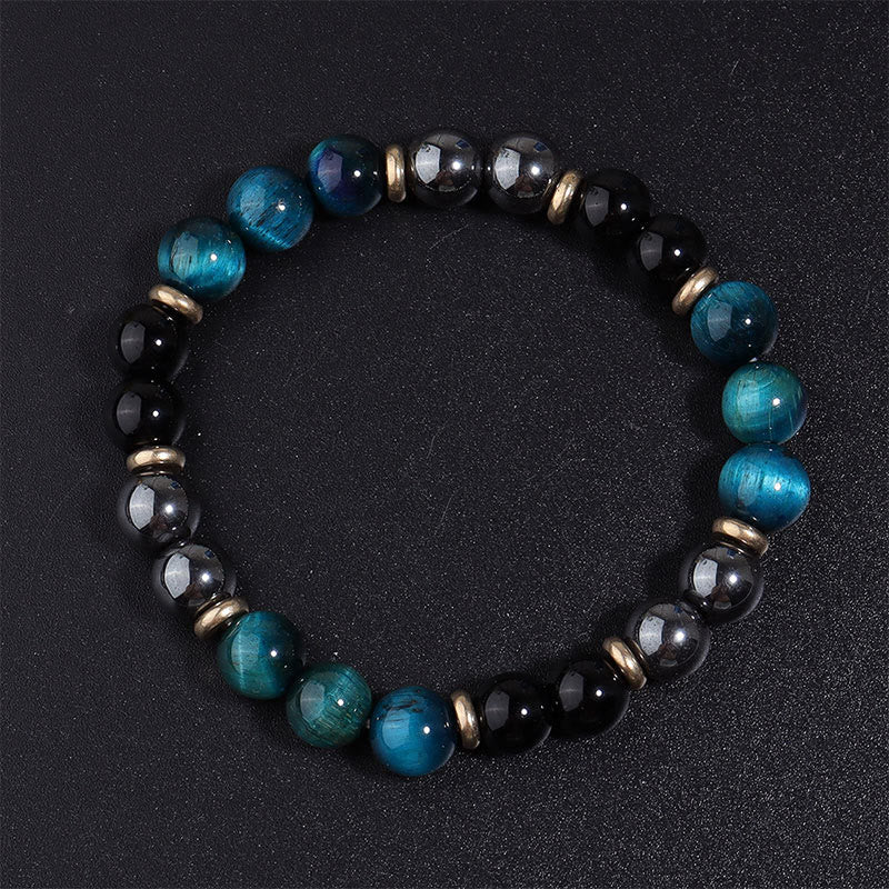 Buddha Stones Natural Blue Tiger Eye Beads Balance Bracelet