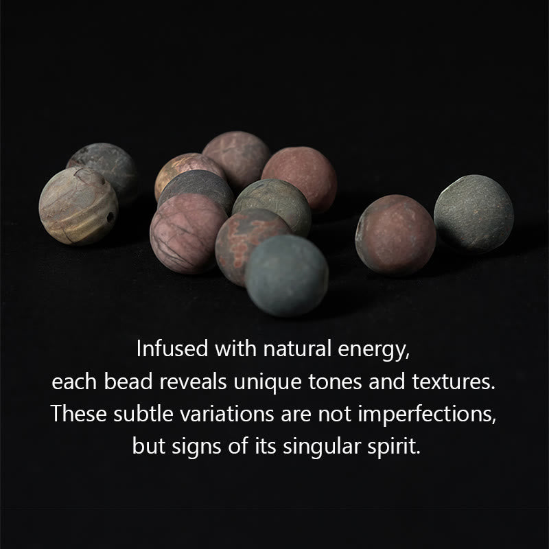 Buddha Stones Natural Picasso Jasper Om Mani Padme Hum Energy Bracelet