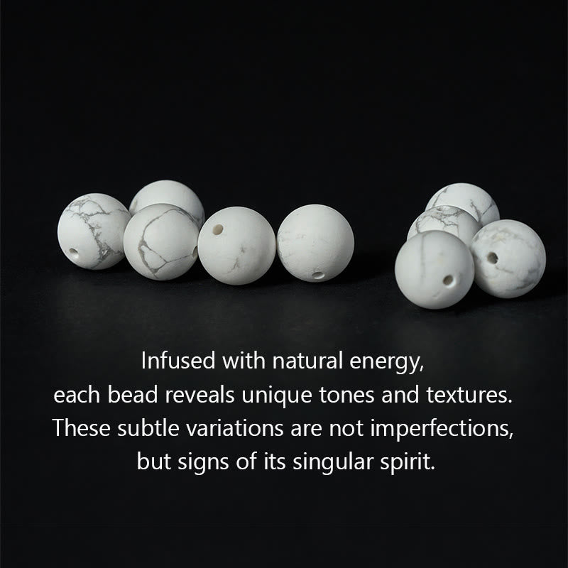 Buddha Stones Natural White Turquoise Bead Om Mani Padme Hum Blessing Bracelet