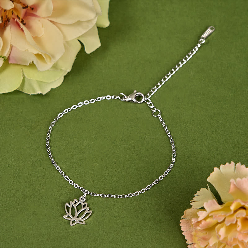 FREE Today: Enlightenment and Balance Lotus Pattern Titanium Steel Bracelet