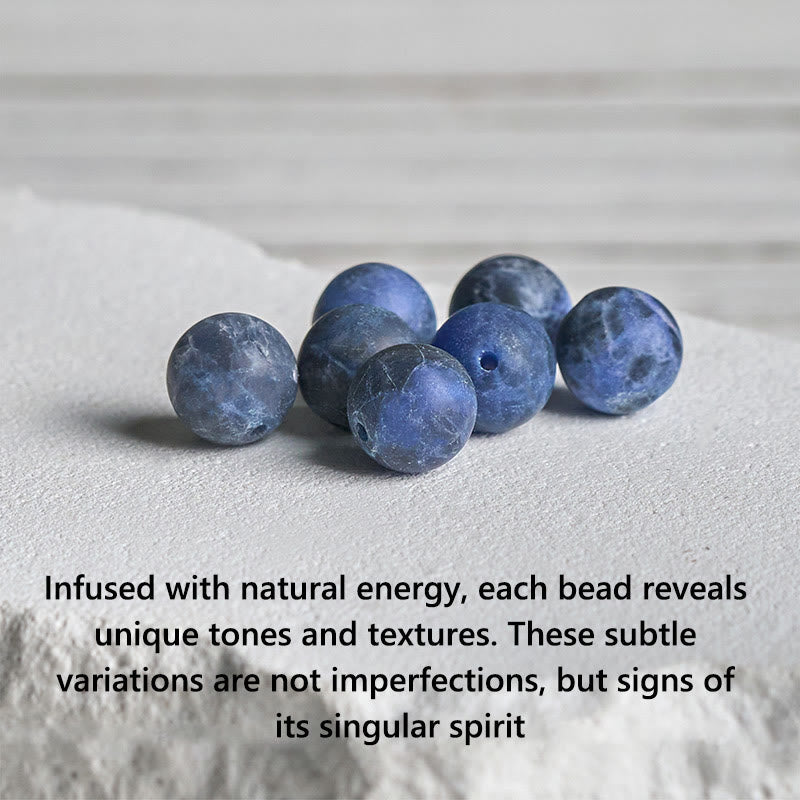 Buddha Stones 925 Sterling Silver Lotus Design Natural Sodalite Positive Beads Harmony Bracelet