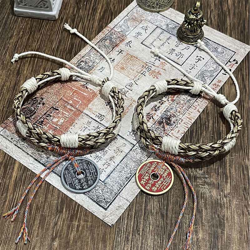 Buddha Stones Multi-layer Mountain Ghosts Spend Money Colorful Rope Braided Bracelet