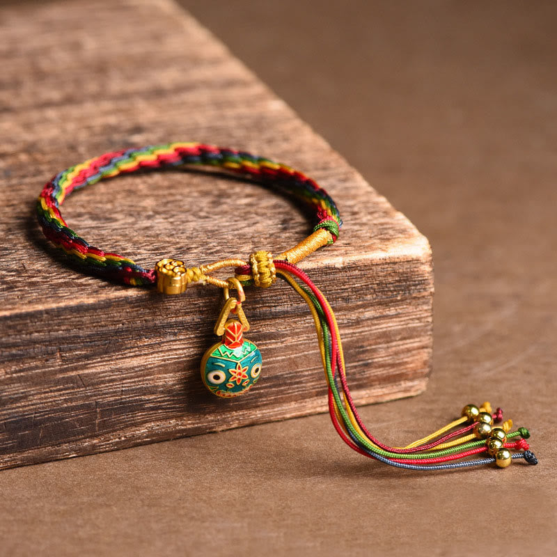 FREE Today: Luck Faith Tibet Gold Swallowing Beast Family Luck Knot Braid Colorful String Bracelet
