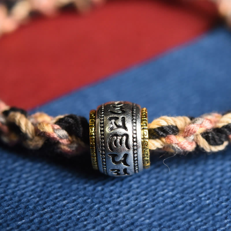 Buddha Stones Tibet Om Mani Padme Hum Carved Zakiram Focus Rope Bracelet